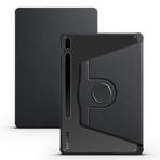 Musal Galaxy Tab S7 FE LTE T737-T736-T733-T730 Kılıf Termik Kalem Bölmeli Dönebilen Standlı Siyah Kılıf