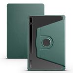 Musal Galaxy Tab S8 Plus SM-X800 Termik Kalem Bölmeli Dönebilen Standlı Koyu Yeşil Kılıf