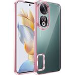Musal Huawei Honor 90 Kılıf Köşeleri Renkli Şeffaf Kamera Korumalı Silikon Luxury Kapak - Rose Gold