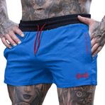 Muscle Alive Erkek Spor 1 "Elit Bölünmüş Koşu Şort Yan Mesh Paneli Hızlı Kuru Hafif Polyester, 4013 Mavi, L