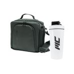MuscleCloth Elite Termo Çanta Seti Siyah + Paslanmaz Çelik Shaker 739 ml Beyaz