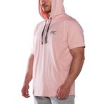 MuscleCloth MC-X Kapüşonlu Somon Kısa Kollu Erkek Sweatshirt