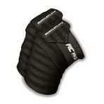 MuscleCloth Pro Knee Wraps Diz Bandajı 2'Li Paket - Cırt Bantlı Siyah