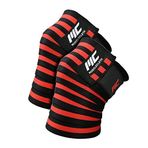 MuscleCloth Pro Knee Wraps Diz Bandajı 2'Li Paket Renkli- Cırt Bantlı