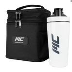 MUSCLECLOTH sup654654609 Termo Çanta Seti Siyah + Paslanmaz Çelik Shaker 739 Ml Beyaz