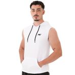 MuscleCloth Training Kapüşonlu Kolsuz Beyaz Erkek T-Shirt