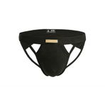 MuscleMate Erkek klasik jockstrap iç çamaşırı, erkek pamuklu jockstrap, esnek ve rahat., Siyah, L