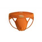 MuscleMate Erkek klasik jockstrap iç çamaşırı, erkek pamuklu jockstrap, esnek ve rahat., Turuncu, XL