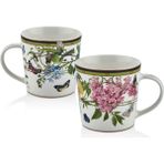 Muse Garden 2'li Kupa Set 9,5x9,6cm Çiçek Kelebek Porselen