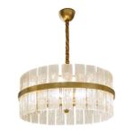 Muse Gold Modern Salon Avizesi - Beyaz - Gold