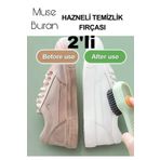 Museburan 2 adet Çok Amaçlı Deterjan Hazneli Pratik Ayakkabı Bot Temizleme Yıkama Fırçası