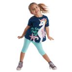 Mushi Denizatı Unicorn Kız Tunik Takım Lacivert Mavi 7 Y