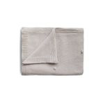 Mushie Organik Bebek Battaniyesi - Textured Dots Off White Melange - Krem