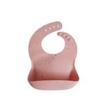 Mushie Powder Pink Confetti Silikon Kolsuz Mama Önlüğü
