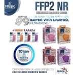 Musk Ffp2 Maske 40 Adet (Mor,bordo,turuncu,pembe)