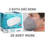 Musk FFP2 N95 20'li Gri Maske