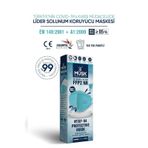 Musk KF94 Kore Tipi FFP2 Maske Turkuaz Renk 10 Adet