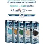 Musk KF94 Renkli Kore Tip 5 Renk 50 Adet N95 Maske