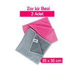 MUSKY 2'li Zor Kir Bezi Temizlik Bezi | 2li Paket | Telli Bez Serisi | 35x35cm Cam,vitrin,mutfak