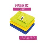 MUSKY 3'lü Pofuduk Temizlik Bezi | Pofuduk Bez | 3lü Paket | Fesleğen Serisi | 32x32cm Cam,vitrin,mutfak