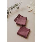 Müslin 3'lü Bebek Ağız Mendili 25X25 cm - 25 x 25 cm - Mürdüm