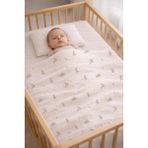 Müslin Bebek Battaniyesi 120 cm x 120 cm – Soft Bunny Tavşan Desenli %100 Pamuk Çok Amaçlı Örtü
