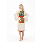 Müslin Kimono 100% Pamuklu Afrikalı Kadın Baskılı Desenli Bornoz Kaftan Sabahlık