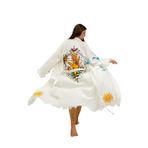 Müslin Kimono 100% Pamuklu Ayın Evreleri Baskılı Desenli Bornoz Kaftan Sabahlık