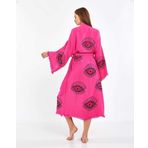 Müslin Kimono %100 Pamuklu Göz Desenli Bornoz Kaftan Sabahlık