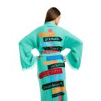 Müslin Kimono 100% Pamuklu Karayip Adaları Baskılı Bornoz Kaftan Sabahlık (Mint, Standart)