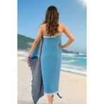 Müslin Plaj Havlusu/peştemal/banyo/sauna/hamam Havlusu %100 Pamuk Müslin 4 Katlı 100X200 Battal Boy - 100 x 200 cm - Antrasit - Mavi