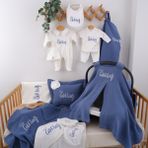 Müslin Premium Set Erkek Bebek Hastane Çıkışı - Ekru-001 - 0 - 1 Ay