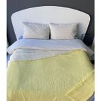 Müslin Yatak Örtüsü Pike-Çift Kişilik-Sarı,Ekru-%100 Pamuk - 240 x 230 cm