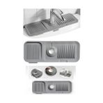 Musluk Matı, Eviye Matı,elastik Musluk Matı Su Tutucu Düzenleyici Kaydırmaz Taban Organizer Mutfak Banyo Lavabo,musluk Matı Silikon (Gri) - standart