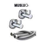 MUSLUQ 2'li Çubuk Taharet Klozet Flex Bağlantı Takımı 2 Flex - 2 Taharet Musluğu