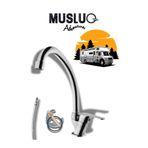 MUSLUQ Karavan Musluğu | Mermer Üstü Tesisata Uygun Tek Su Girişli Aç Kapa Lavabo Bataryası - Krom