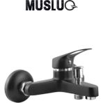Musluq Siyah Krom Banyo Bataryası Pirinç Gövde, Sıcak-Soğuk Girişli, Dayanıklı Mix Sistem