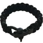 Muson Ayarlı Metal Tokalı Paracord Bileklik #siyah Ip - Siyah