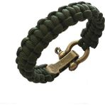 Muson Ayarlı Metal Tokalı Paracord Bileklik #yeşil Ip - Sarı T.