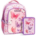 Must Soft Pembe Kelebek Okul Çantası + Kalemlik 2'li Set