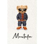 Mustafa: Cahier personnalisé avec prénom Mustafa | Cadeau d'anniversaire pour enfant, garçon, homme, copain ... | Nounours | 110 pages lignée, Petit Format 6x9 pouces (15,24 x 22,86 cm)