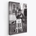 Mustafa Kemal Atatürk Kahvesini İçerken Fotoğrafik Dekoratif Kanvas Tablo, Duvar Dekoru EZ124