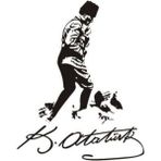 Mustafa Kemal Atatürk Oto Sticker Siyah 25*15 cm - Standart - Renkli