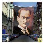 Mustafa Kemal Atatürk Portre Poster Dış Cephe Bayrağı - 6x9 metre
