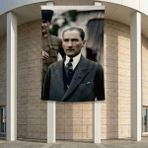 Mustafa Kemal Atatürk Portre Poster Poster Bayrak Premium Raşel Kumaş ATA38 2X3M