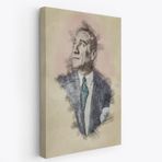 Mustafa Kemal Atatürk Portresi Karakalem Dekoratif Kanvas Tablo, Duvar Dekoru DC80