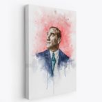 Mustafa Kemal Atatürk Portresi Suluboya Görünüm Dekoratif Kanvas Tablo, Duvar Dekoru DB79