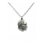 Mustafa Kemal Atatürk Silüet Figürlü Unisex Kolye – Gümüş Renk Metal Tasarım
