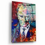 Mustafa Kemal Atatürk Yağlı Boya Efektli Cam Tablo (60x90 cm)