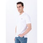 Mustang Baskılı Beyaz Erkek Polo T-Shirt M5SM-TST1335